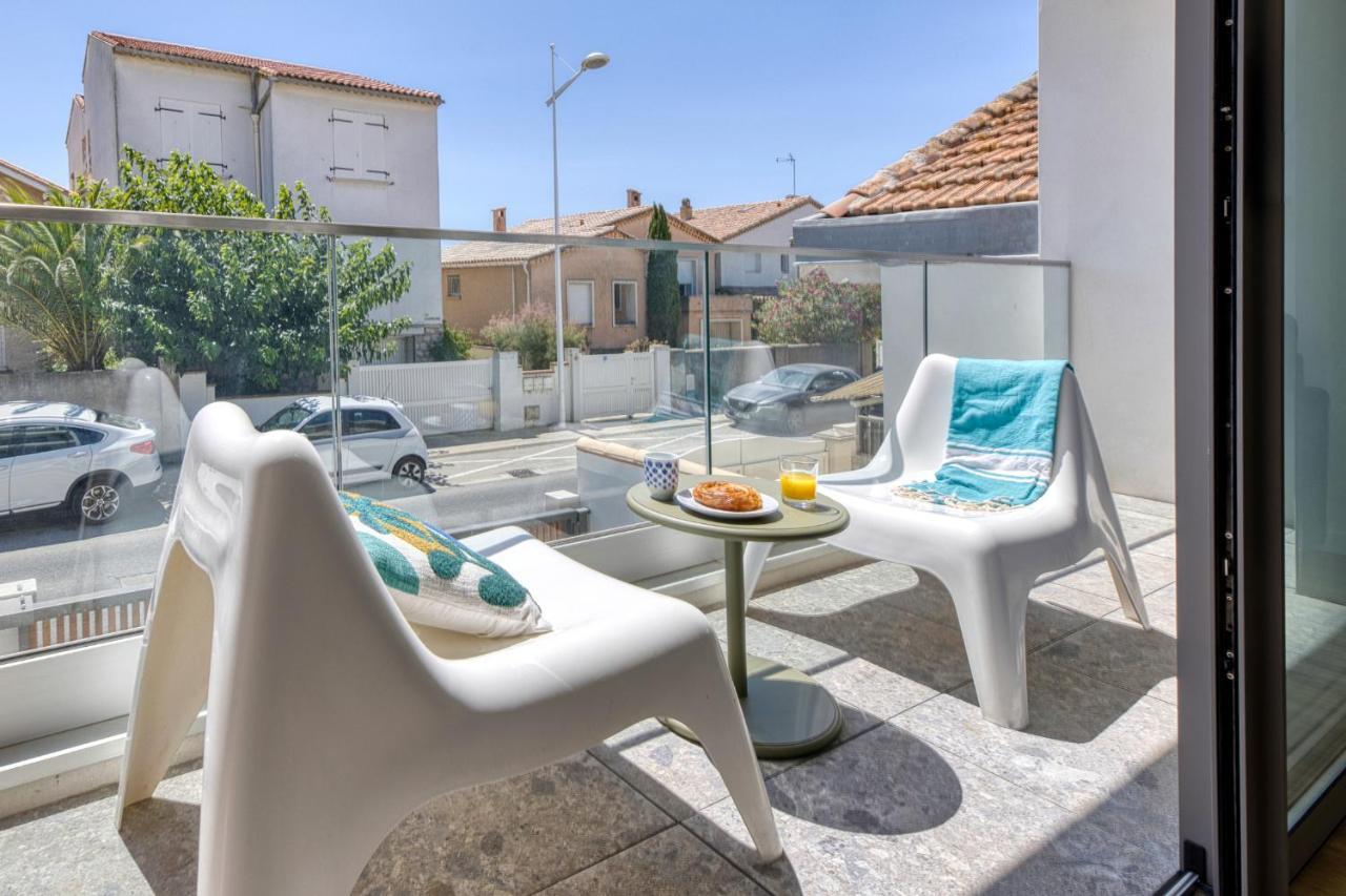 South-Of-France T2 Neuf Haut De Gamme, Climatise, Parking Gratuit, 2Eme Ligne Balcon Carnon-Plage Exteriör bild